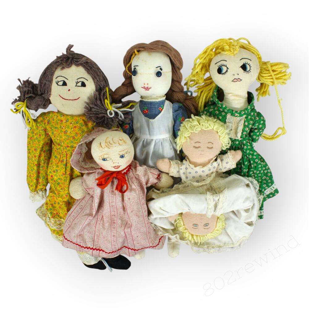 Vintage Handmade RagDolls Sock Sisters Prairie Yarn Halloween Creepy